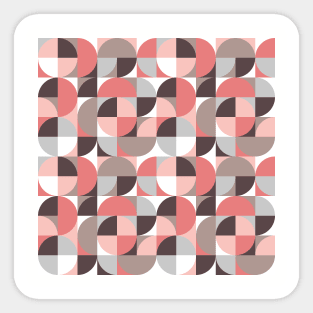 Coral and Brown Vintage Geometry Sticker